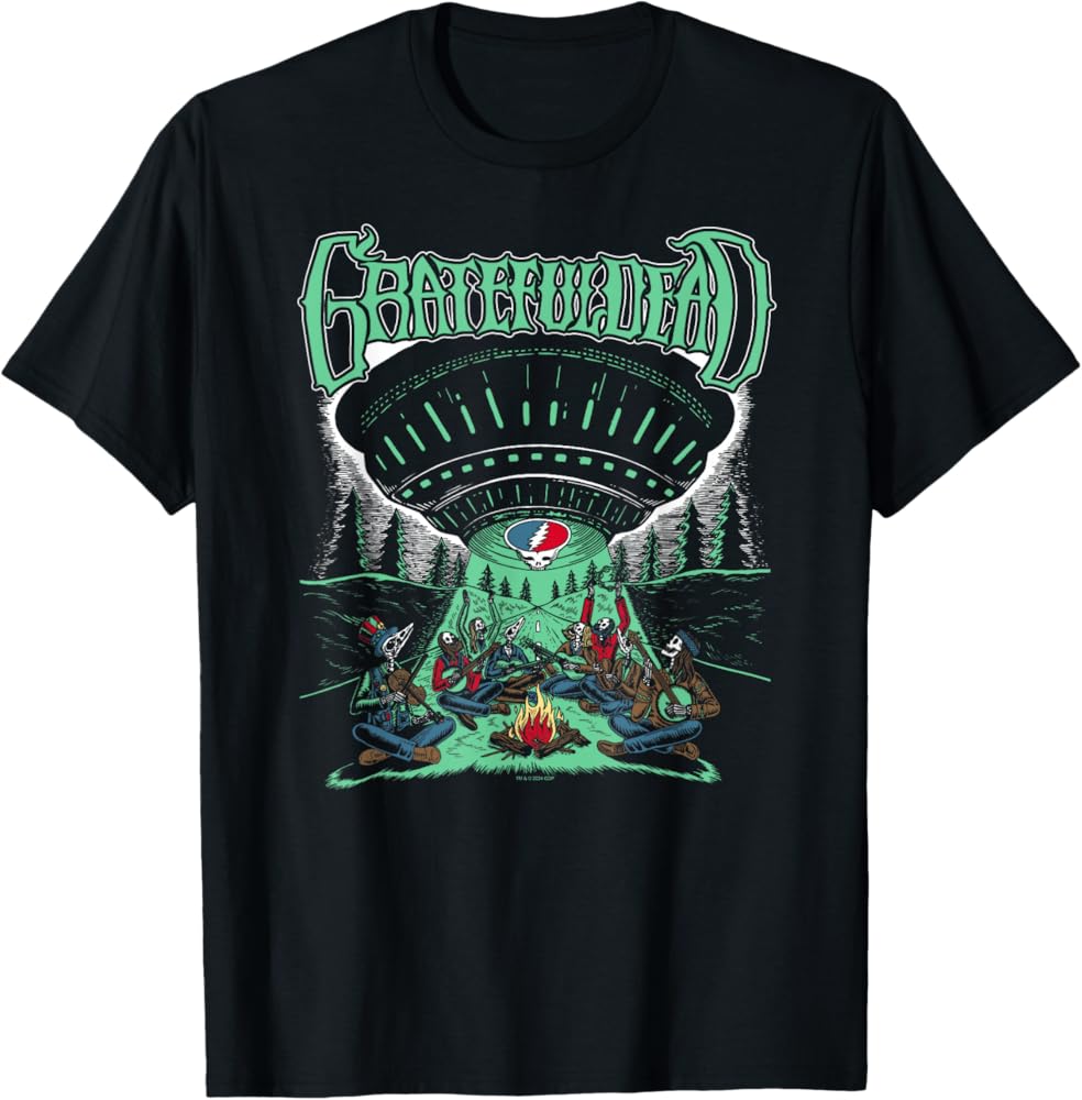 Amazon.com: Grateful Dead Skeletons and Aliens Camping Band T